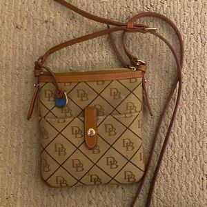 Vintage Dooney and Bourke vintage leather and canvas crossbody.